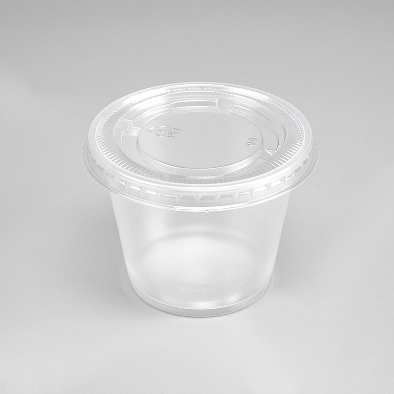 Vaso de salsa de plástico PP transparente o negro de 5,5 oz