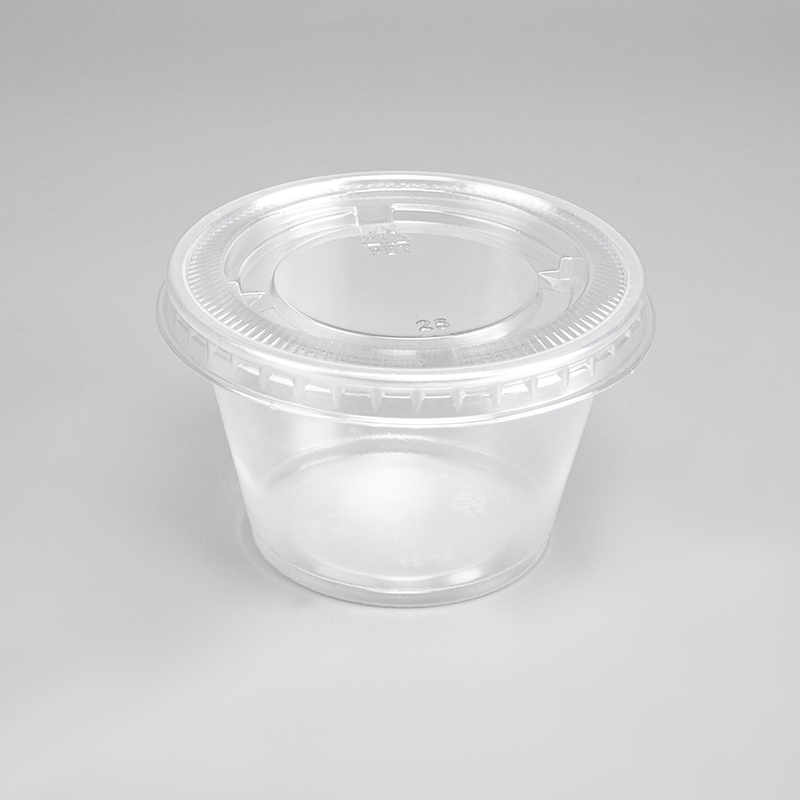 Vaso de salsa de plástico PP transparente o negro de 4 oz