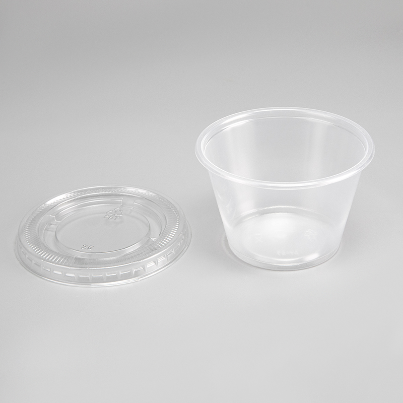 Vaso de salsa de plástico PP transparente o negro de 4 oz